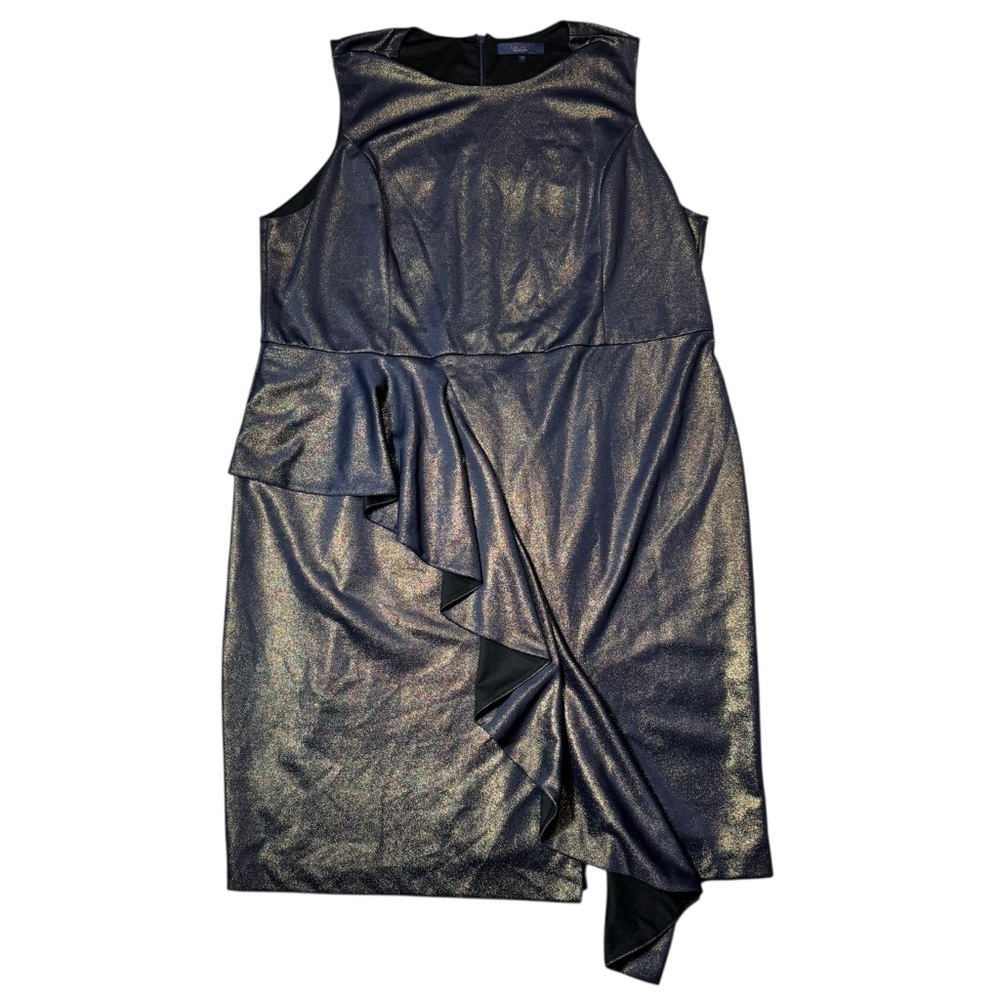 NWT New $139 Rachel Roy Augustine Metallic Ruffle Dress Size 24W - Picture 2 of 10